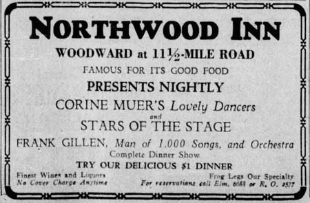 Northwood Inn - Sept 1934 Ad